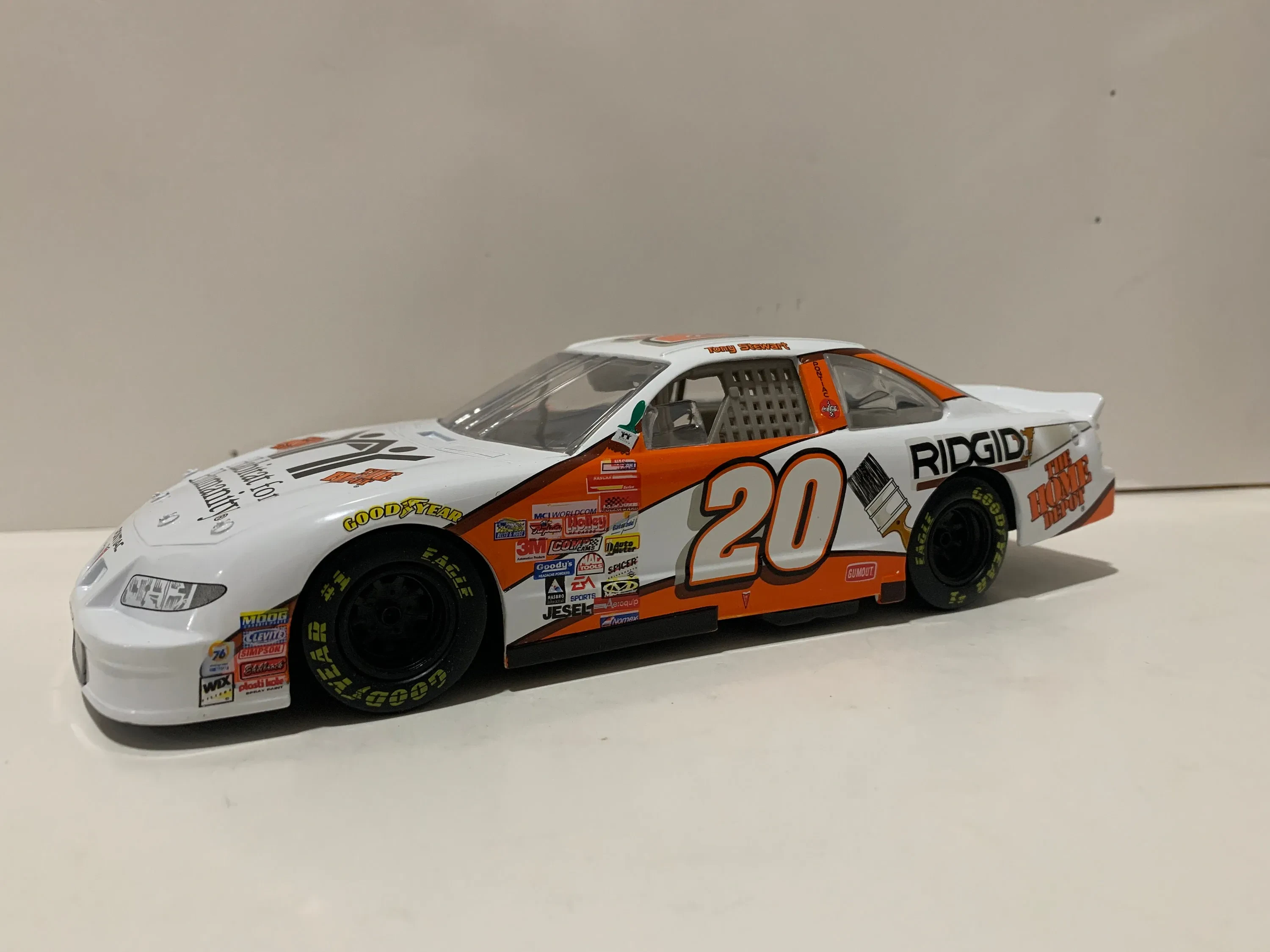 Close-up of a Tony Stewart diecast detail
