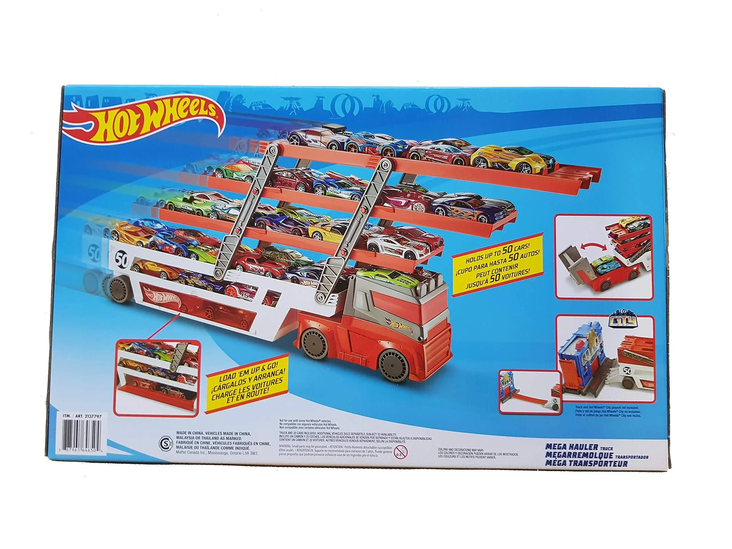 Hot Wheels CDJ19 Mega Hauler with Cars