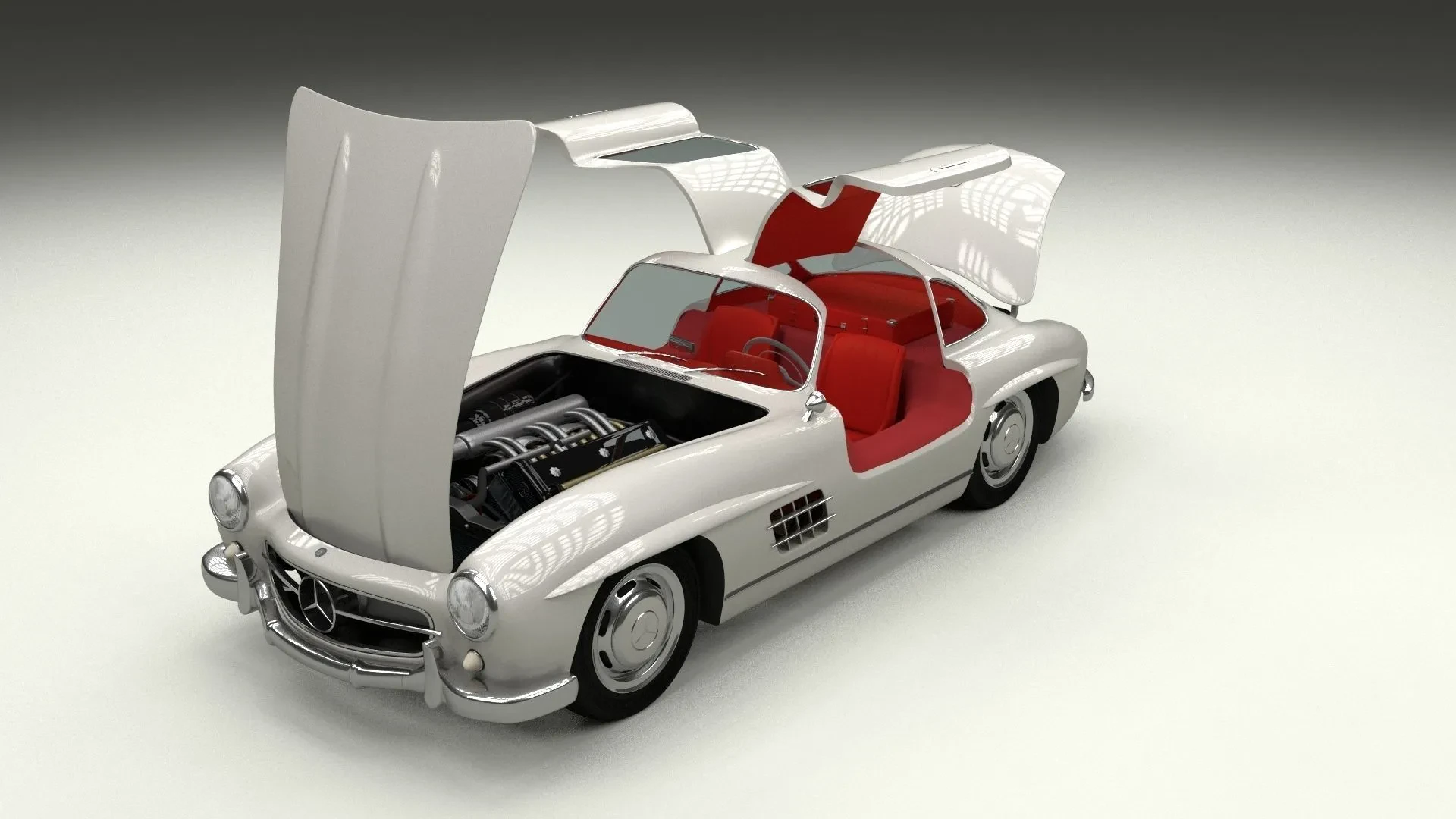 Finished Mercedes 300SL Gullwing Diecast Model