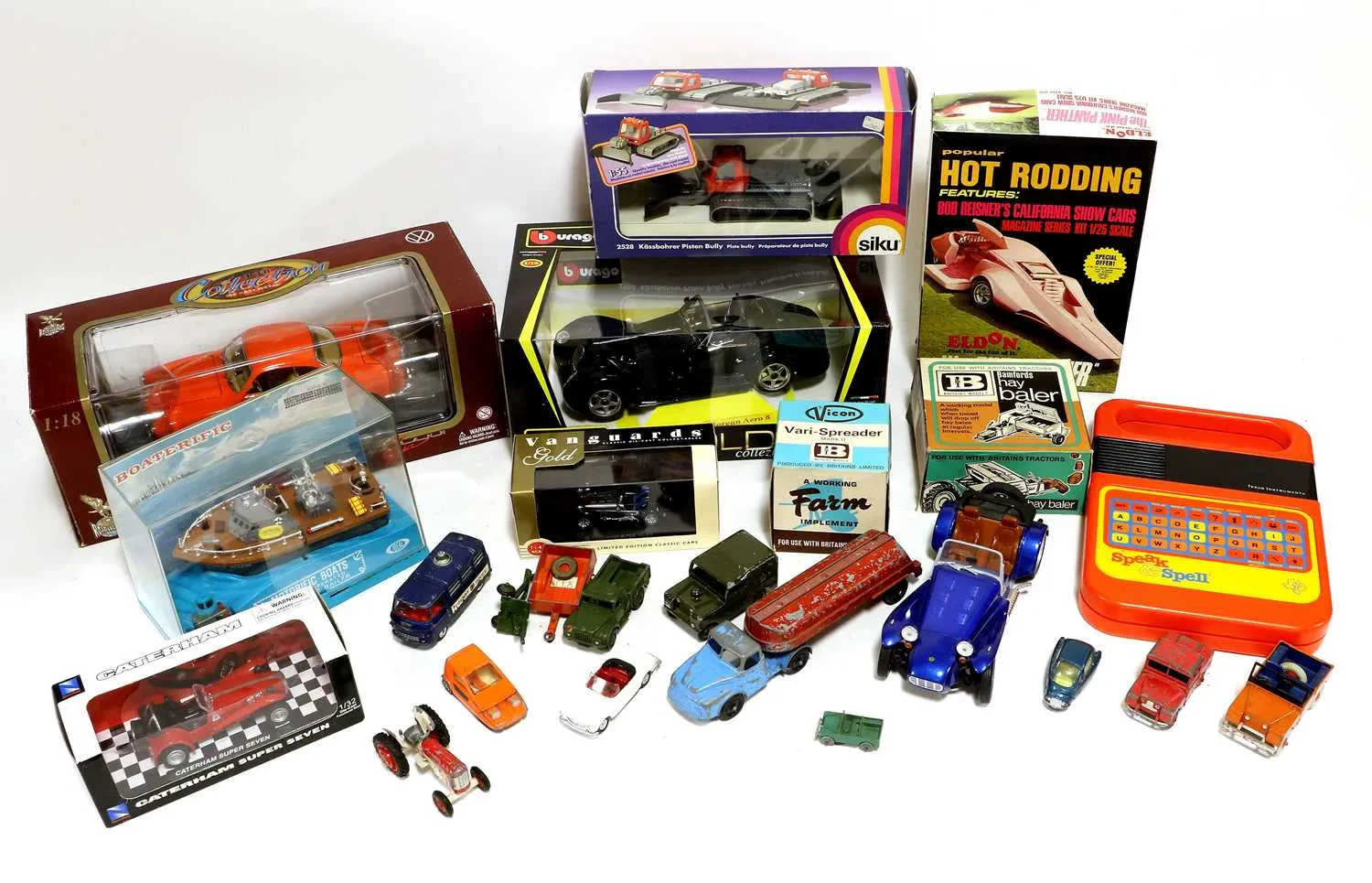 Various Singer diecast models displayed
