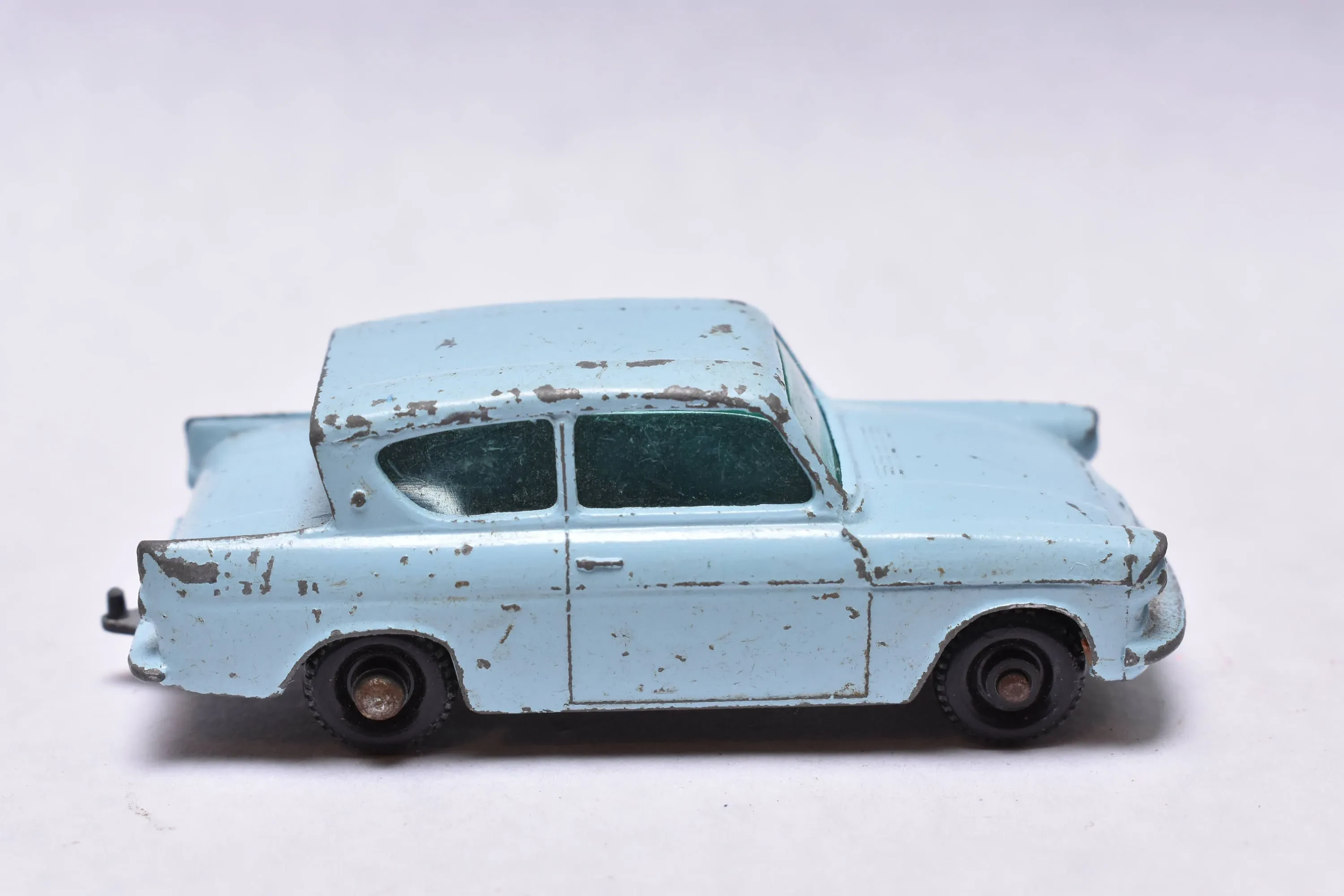 Close-up of Ford Anglia Diecast Detail 2024