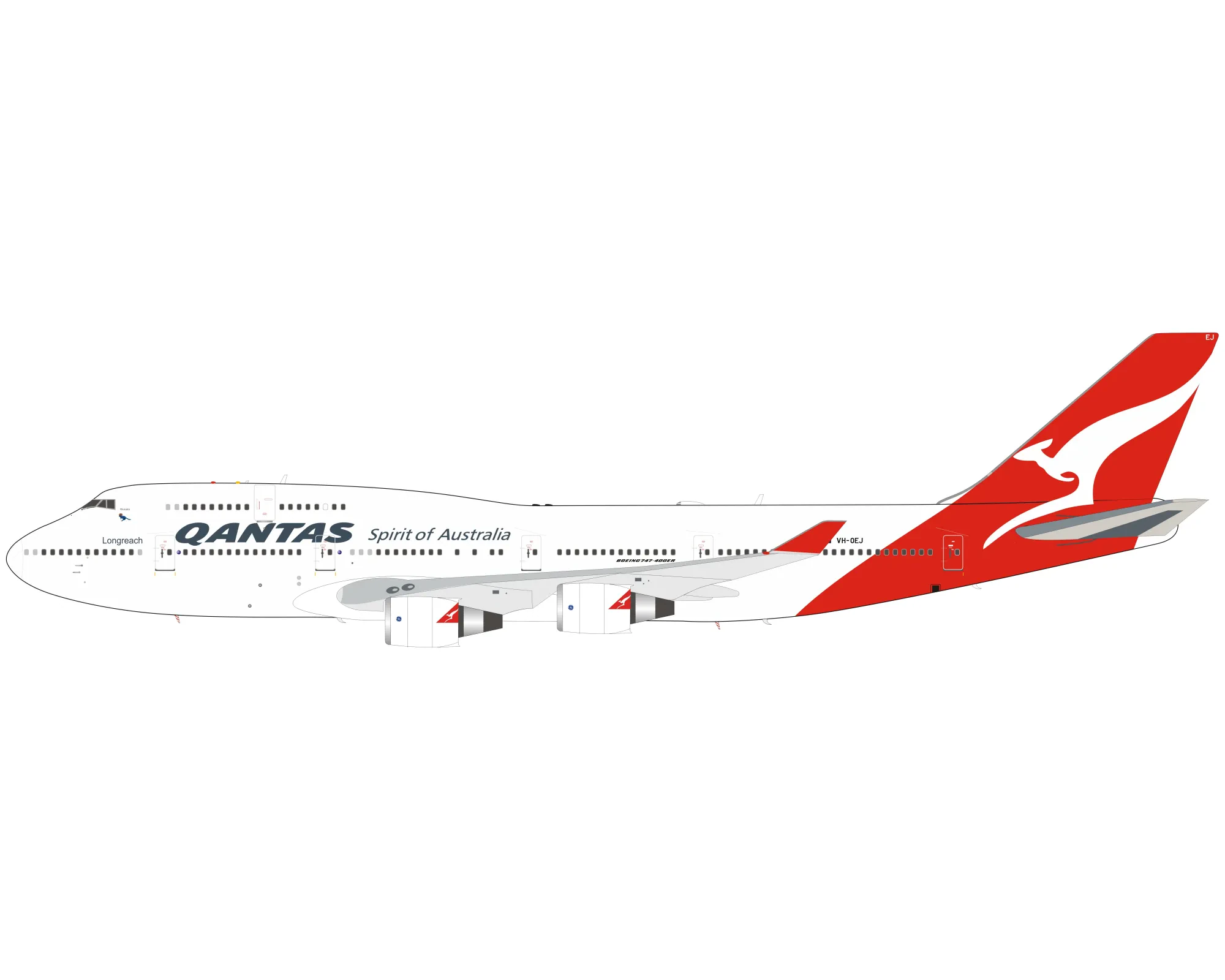 Qantas 747 diecast model box