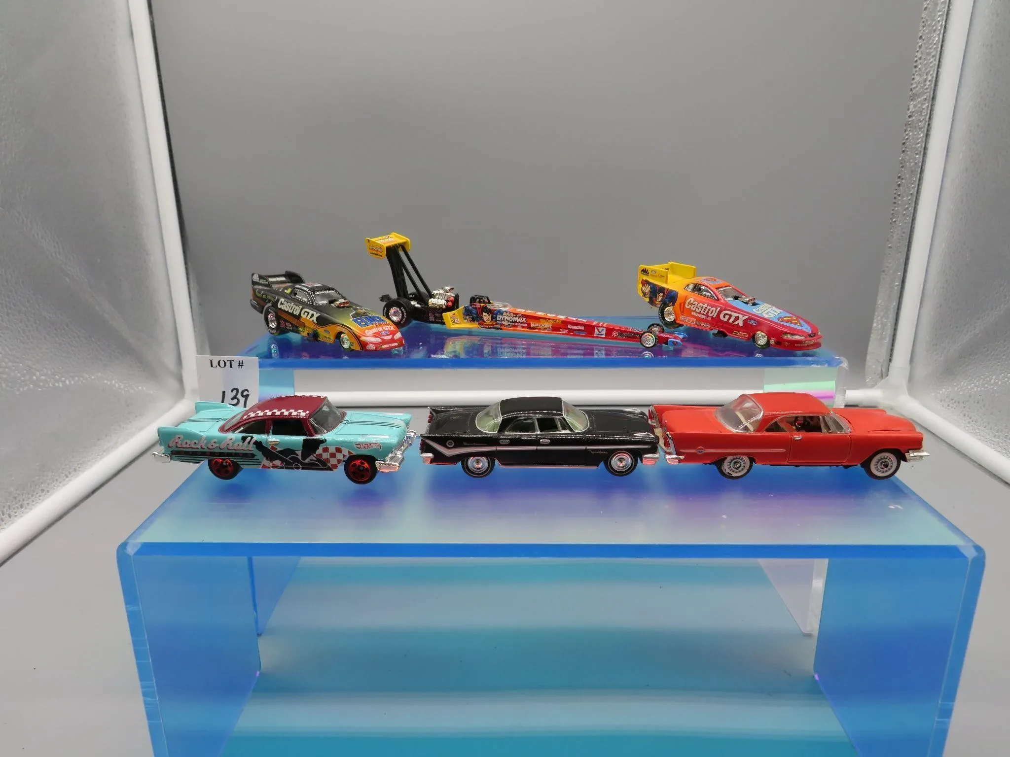 Diecast car lot overflowing with cars