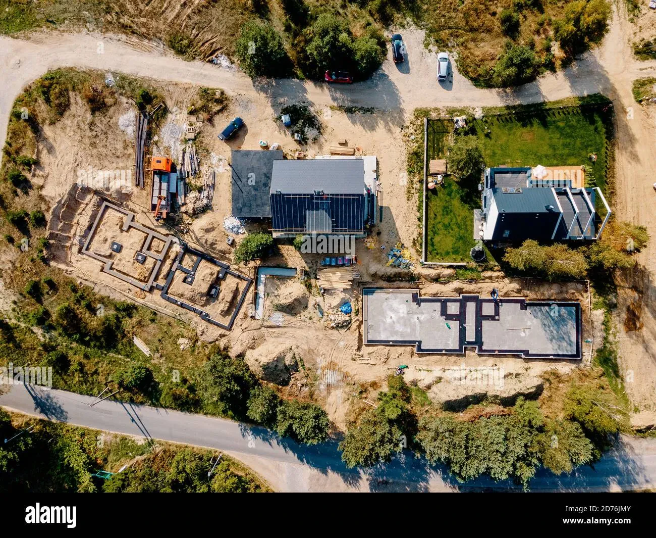 construction site aerial view