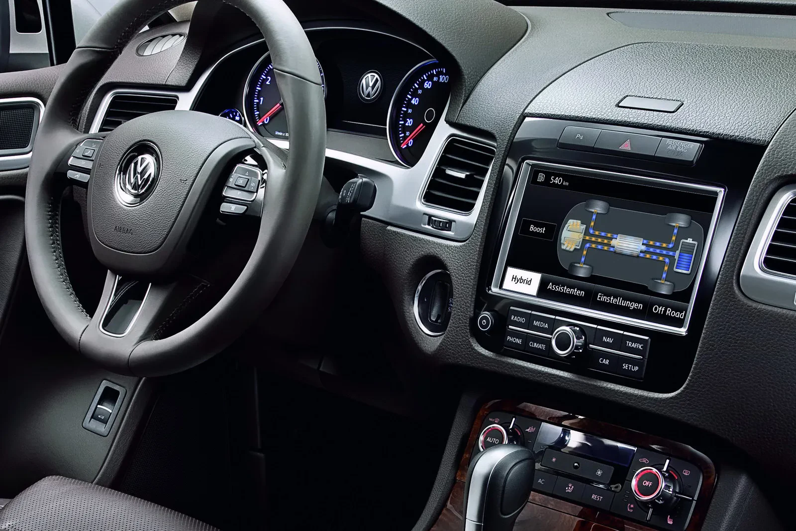 Detailed interior of a VW Touareg diecast model