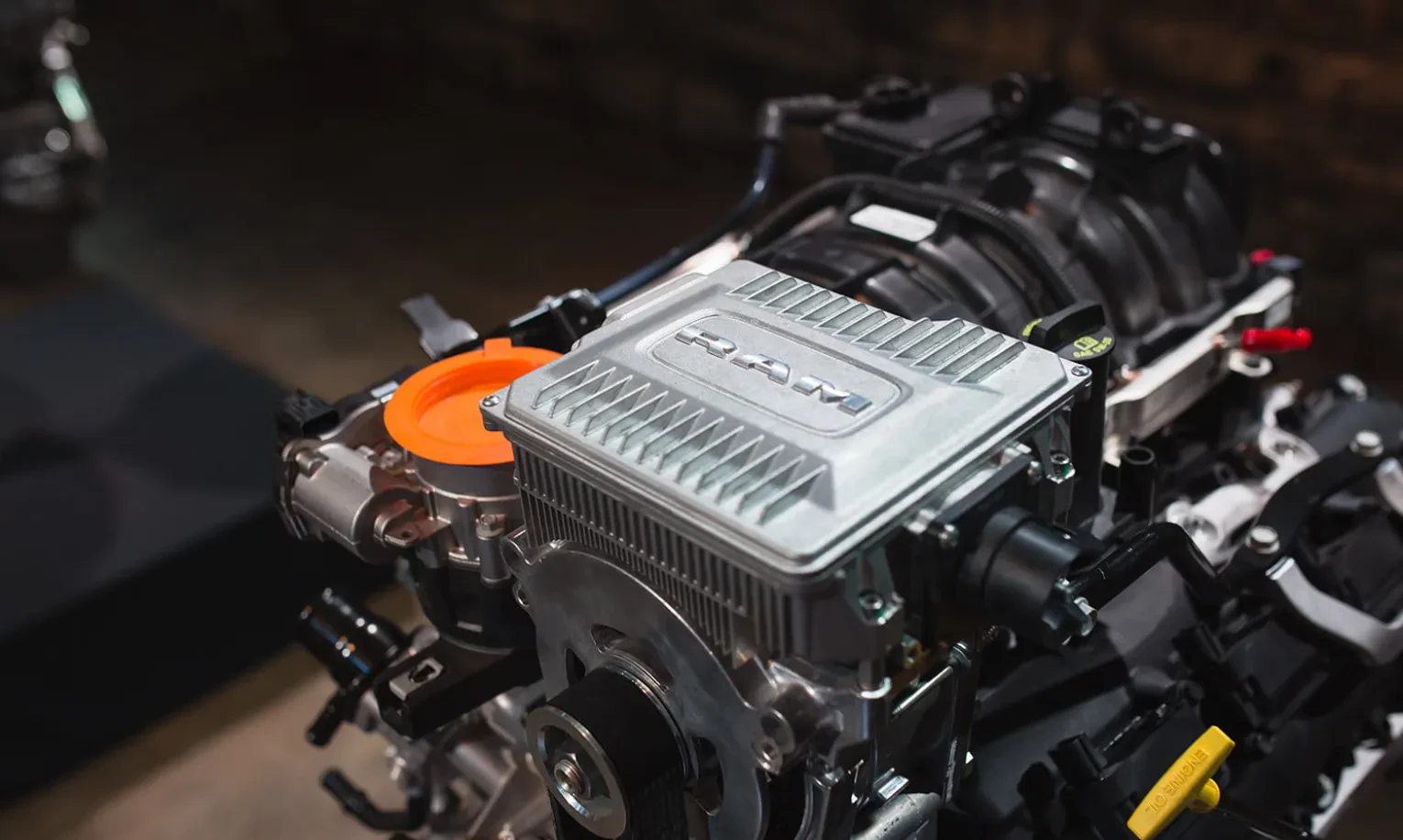 Close up of diecast V8 engine 2024