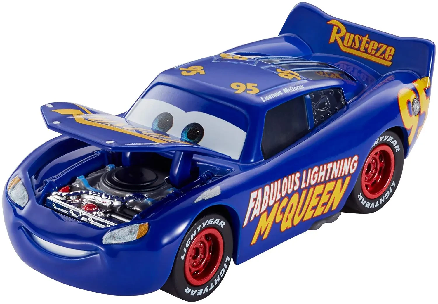 Diecast model car with hood open 2024